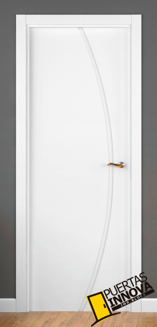 Puerta interior LOR lacada blanco 72,5 cm derecha maciza con tapajuntas